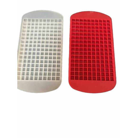 2x silicone mini ice cube 160 count trays (2 pack) red clear Cocktails Party - Picture 1 of 9